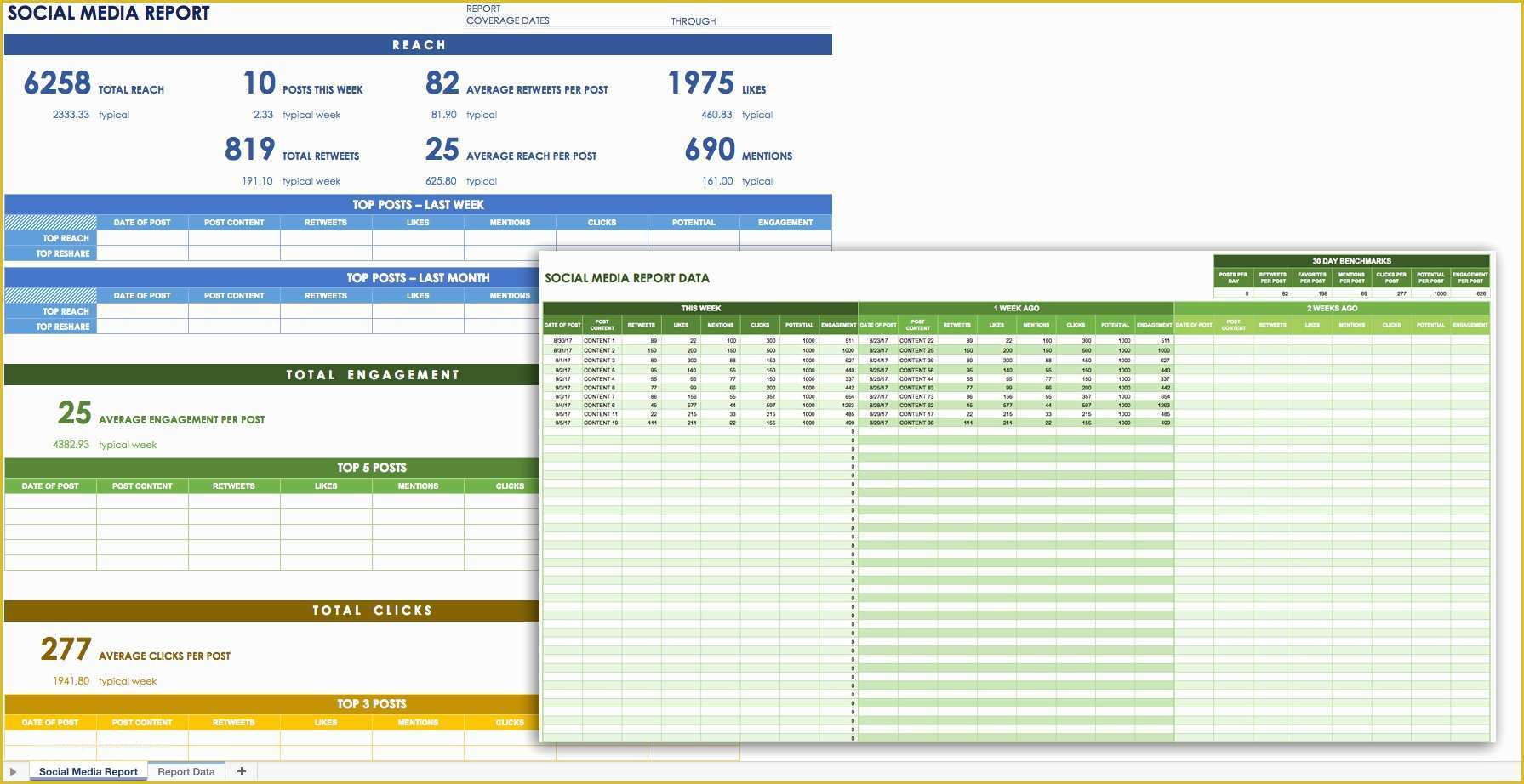 Free social Media Video Template Of social Media Report Template Excel