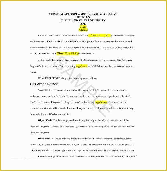 Free software License Agreement Template Of 35 License Agreement Templates Free Word Pdf format