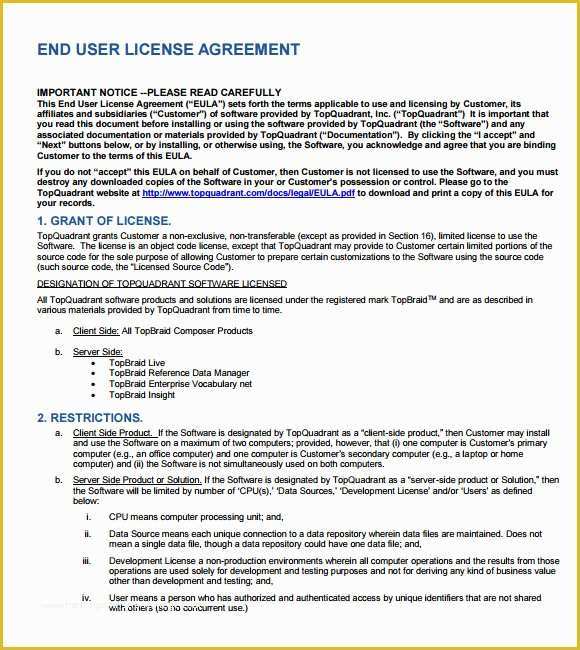 Free software License Agreement Template Of Enterprise software License Agreement Template software