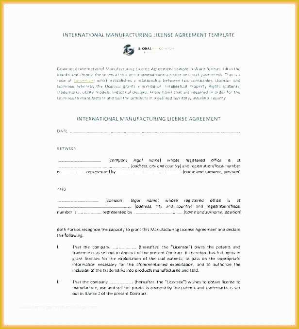 Free software License Agreement Template Of Exclusive License Agreement Template Royalty Trademark