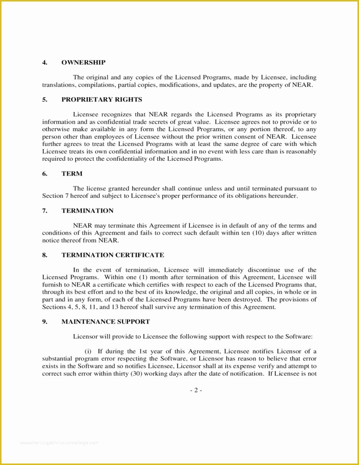 Free software License Agreement Template Of Sample software License Agreement Free Download