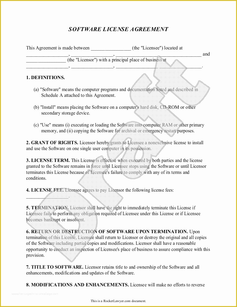 Free software License Agreement Template Of top 5 Resources to Get software License Agreement