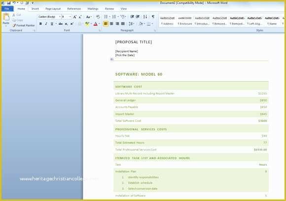 Free software Proposal Template Of Free Business Proposal Template for Word