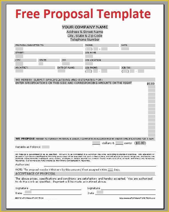 Free software Proposal Template Of Printable Sample Construction Proposal Template form