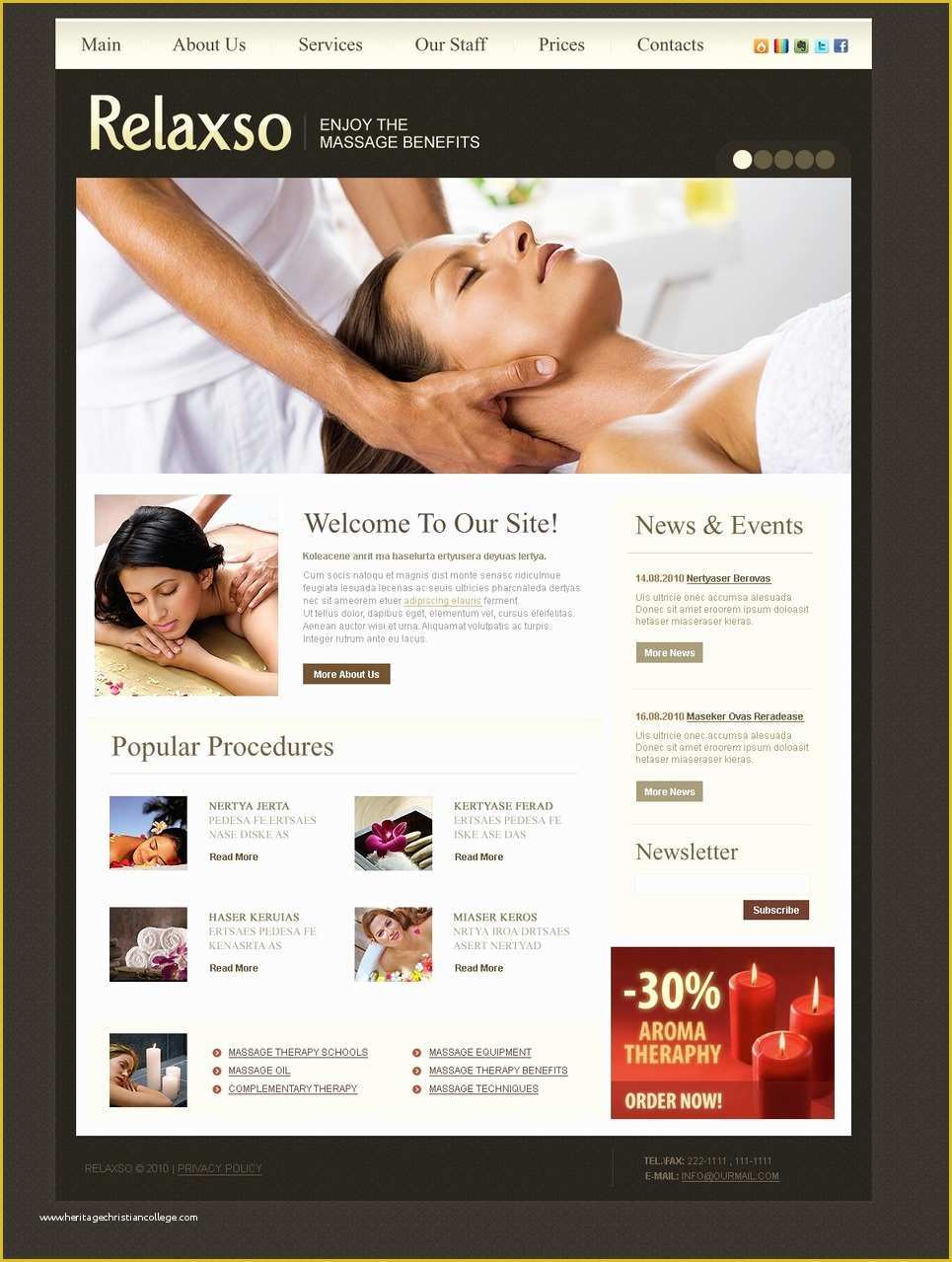Free Spa Website Templates Of Beauty Salon Website Template