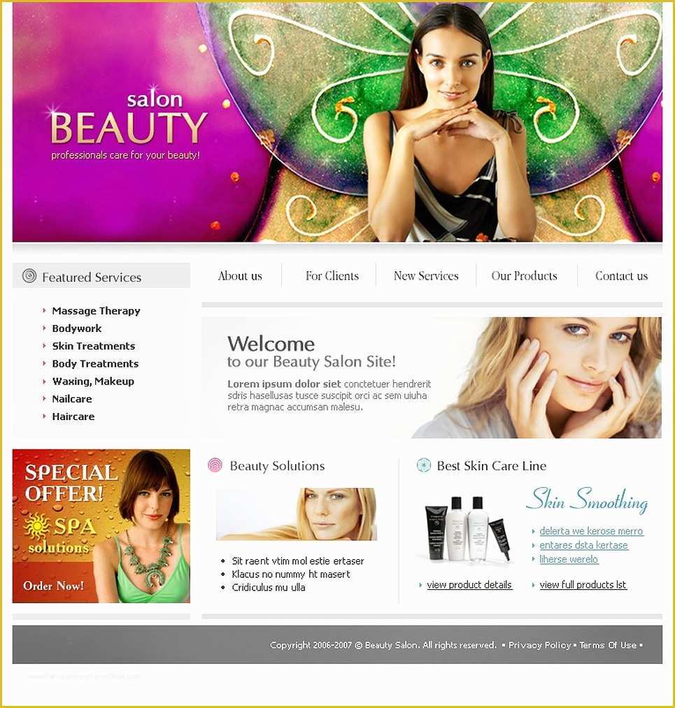 Free Spa Website Templates Of Beauty Salon Website Template Web Design Templates
