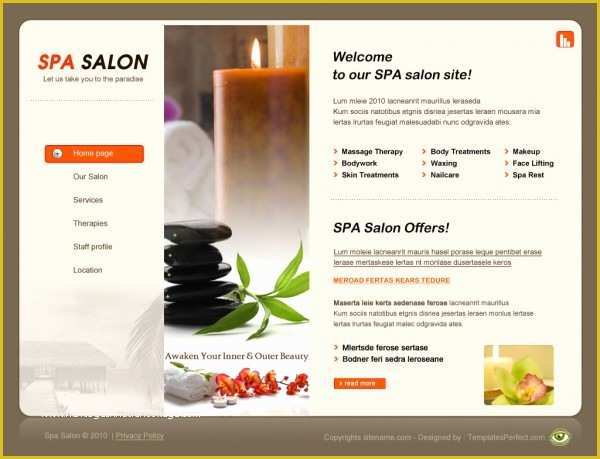 Free Spa Website Templates Of Free Spa Salon Web Template