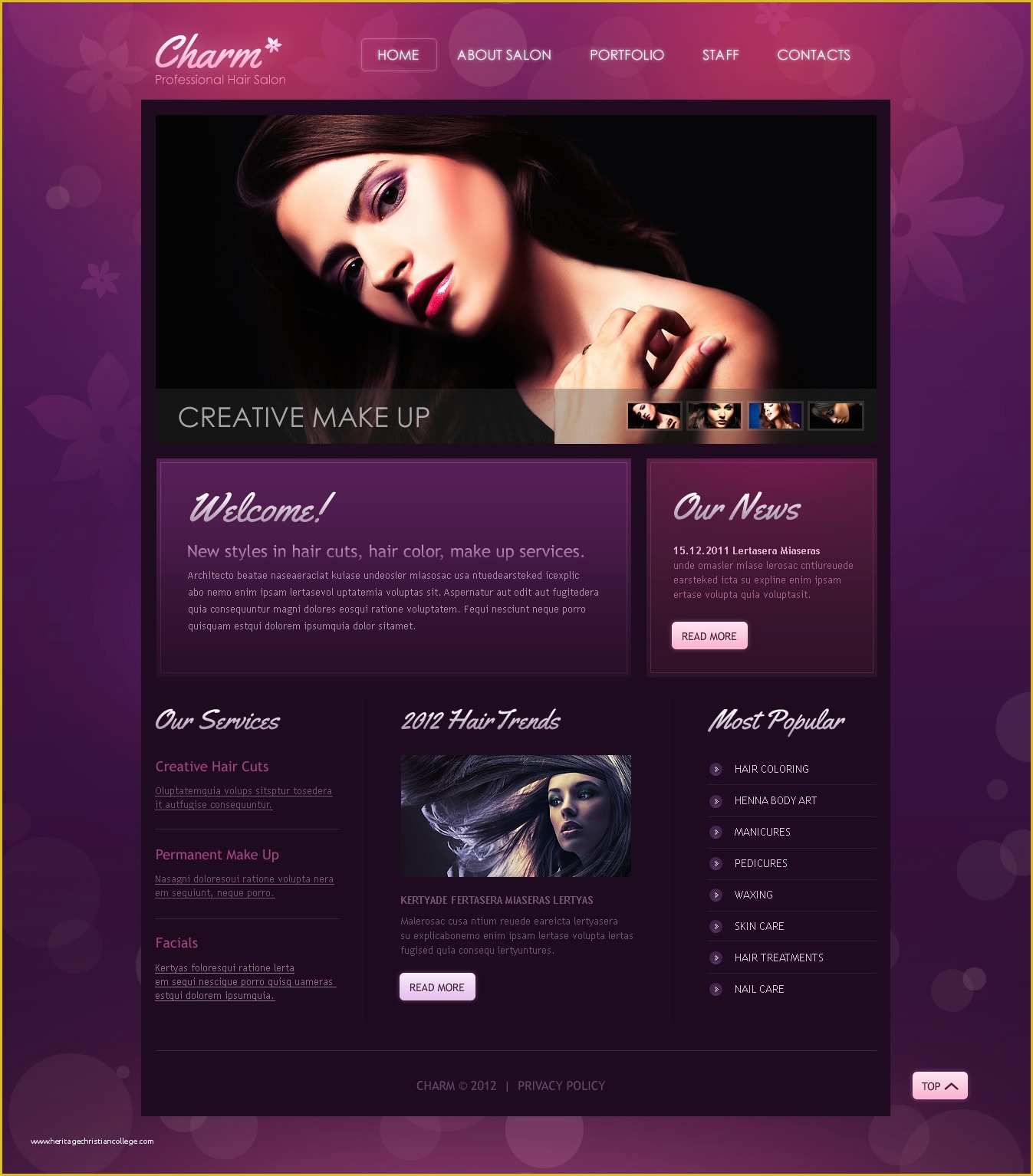 Free Spa Website Templates Of Hair Salon Website Template