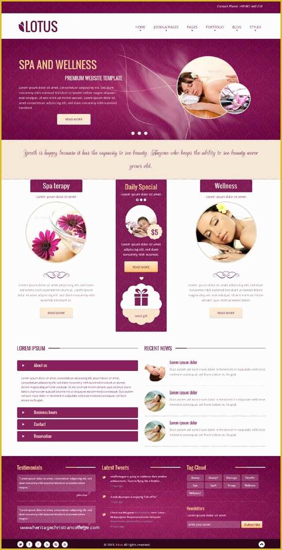 Free Spa Website Templates Of Lotus Joomla Responsive Purple Spa Salon Template Spa