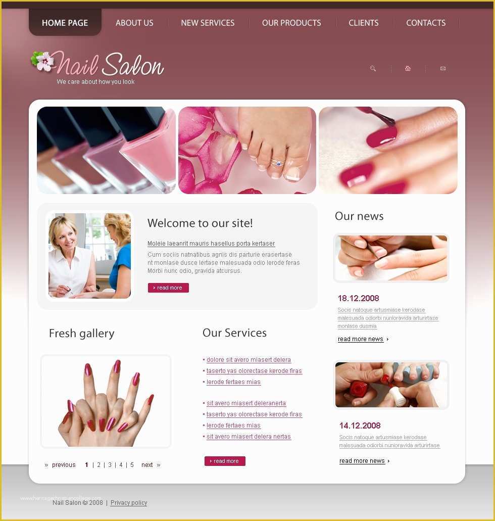 Free Spa Website Templates Of Nail Salon Website Template