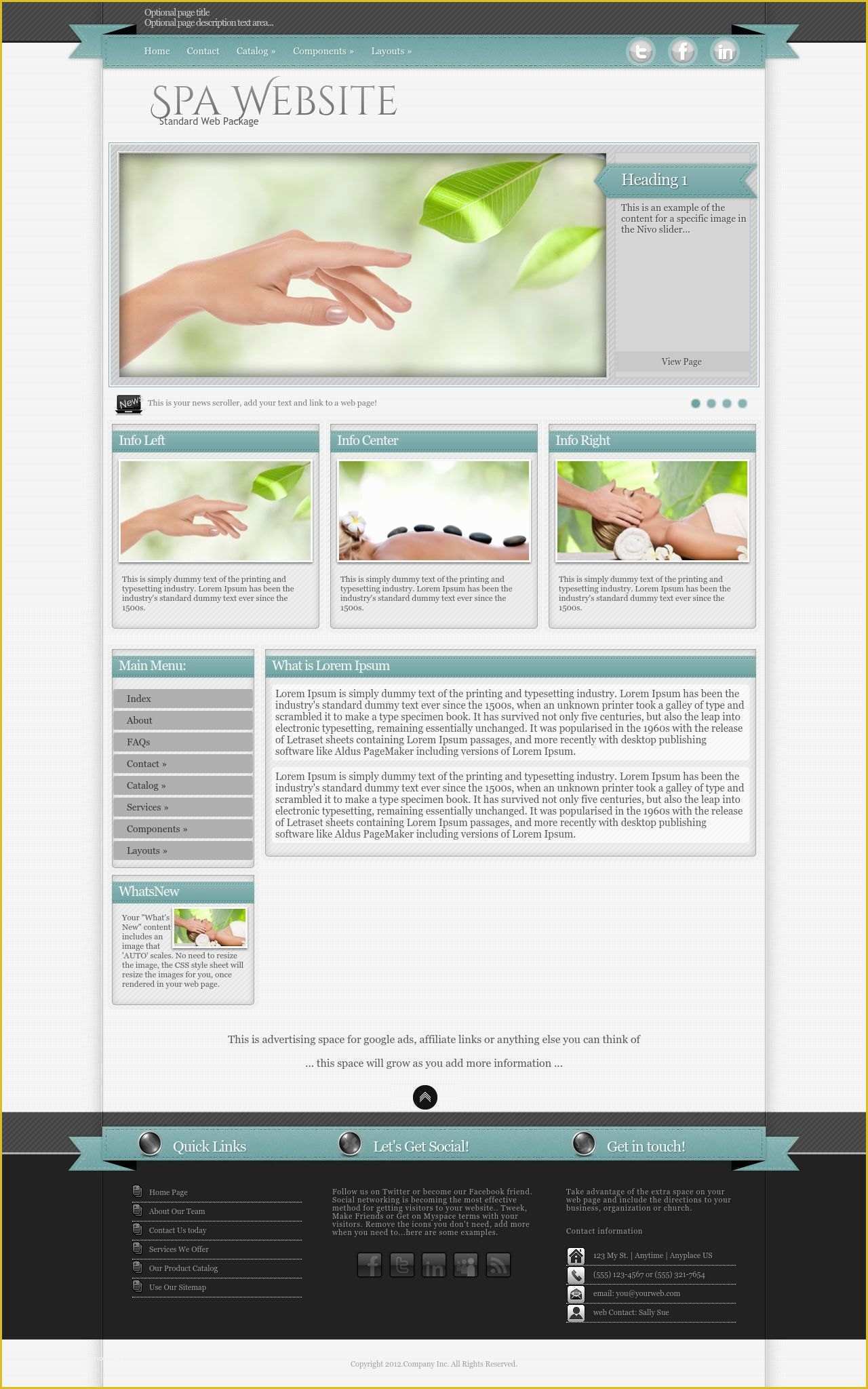Free Spa Website Templates Of Strength Spa Teal Grey