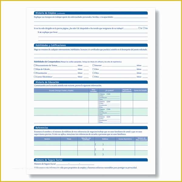 Free Spanish Job Application Template Of Blank Job Applications In Spanish for Salary Positions