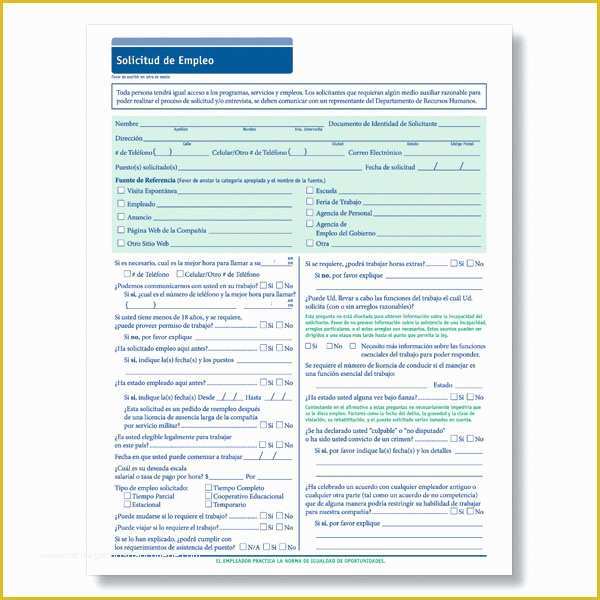 Free Spanish Job Application Template Of Blank Job Applications In Spanish for Salary Positions