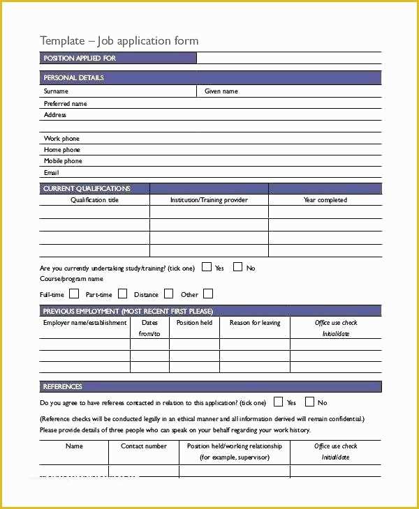 Free Spanish Job Application Template Of Free Printable Application for Employment Template Job