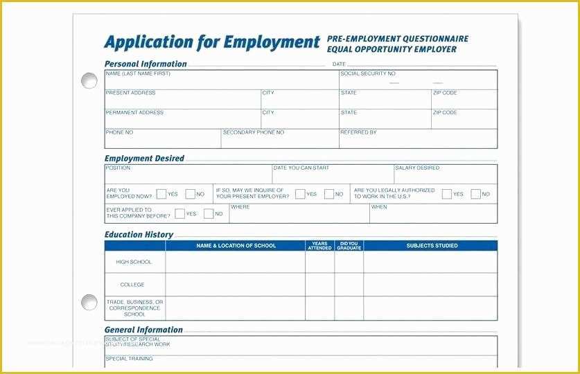 Free Spanish Job Application Template Of Free Printable Application for Employment Template Job