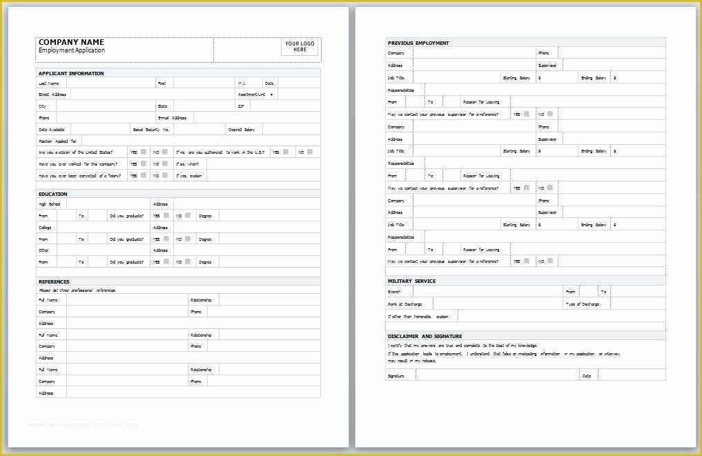 Free Spanish Job Application Template Of Free Printable Application for Employment Template Job