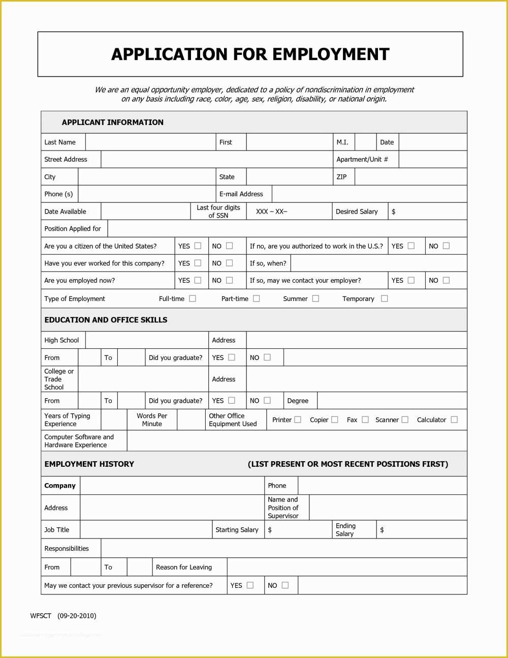 Free Spanish Job Application Template Of Free Printable Generic Job Application Template Job