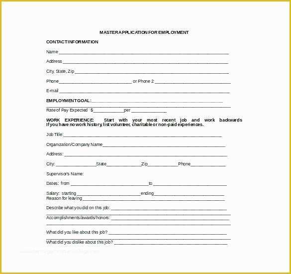 Free Spanish Job Application Template Of Hiring Application Template Job Application Template Free