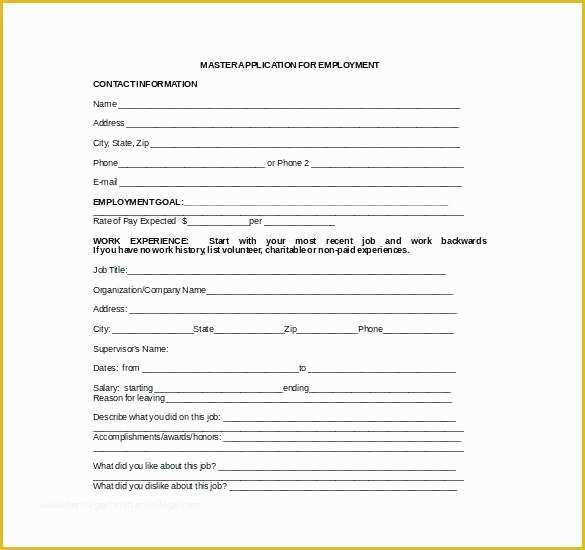 Free Spanish Job Application Template Of Hiring Application Template Job Application Template Free