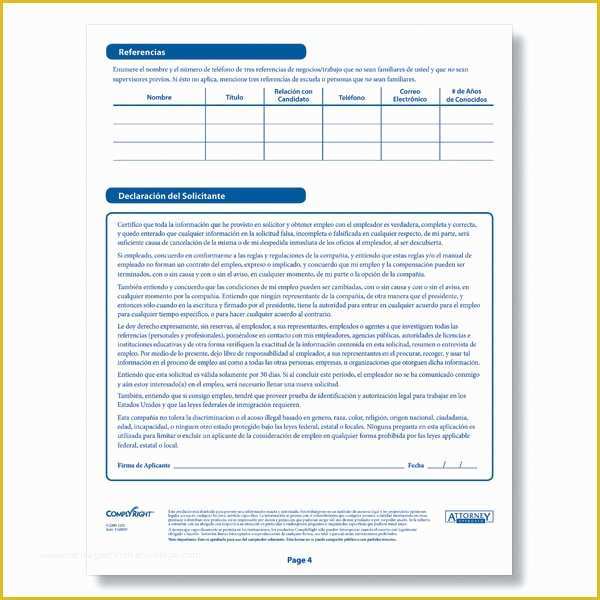 Free Spanish Job Application Template Of Printable Job Application In Spanish