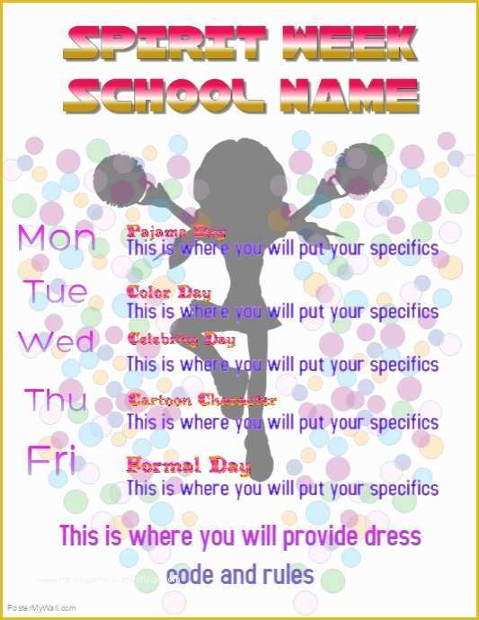 Free Spirit Week Flyer Template Of Copy Of Spirit Week Flyer