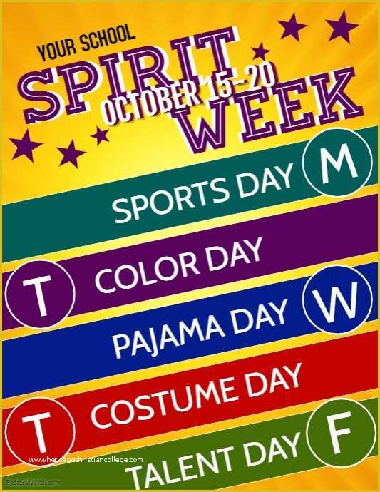 Free Spirit Week Flyer Template Of Copy Of Spirit Week
