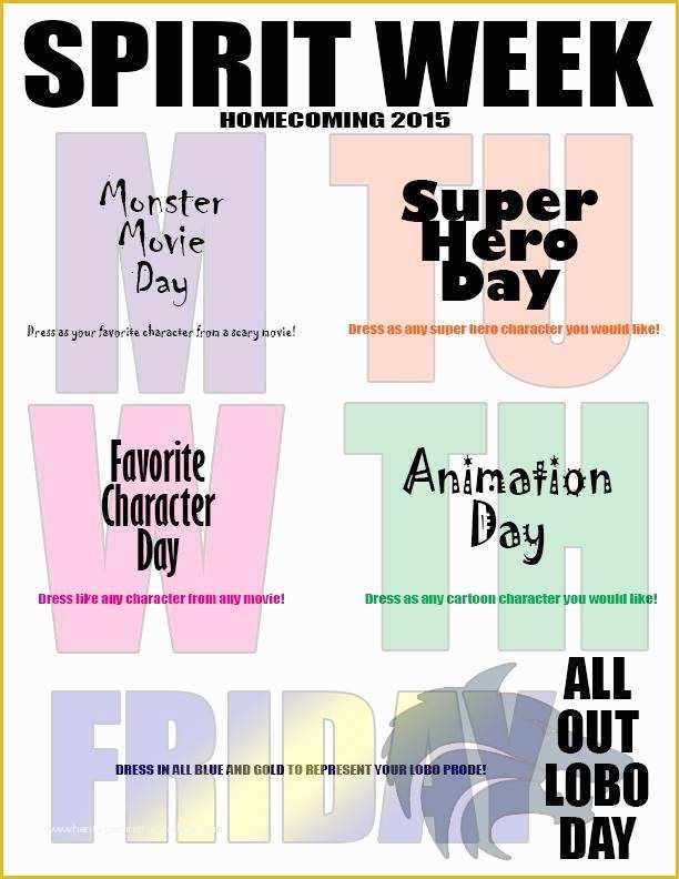 52 Free Spirit Week Flyer Template Heritagechristiancollege