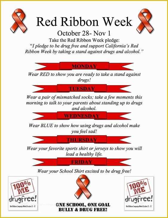 Free Spirit Week Flyer Template Of Red Ribbon Week Flyer Spirit Days Ideas