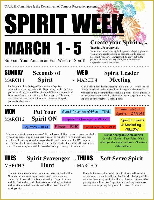 Free Spirit Week Flyer Template Of Spirit Week Flyer Pdf
