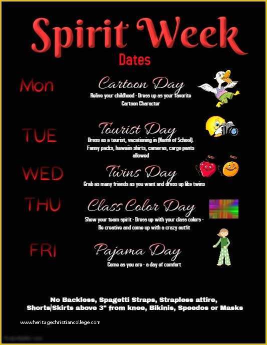 Free Spirit Week Flyer Template Of Spirit Week Flyer Template