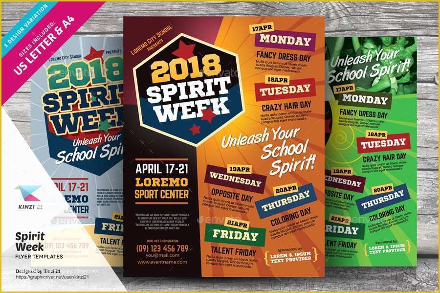 Free Spirit Week Flyer Template Of Spirit Week Flyer Templates by Kinzi21