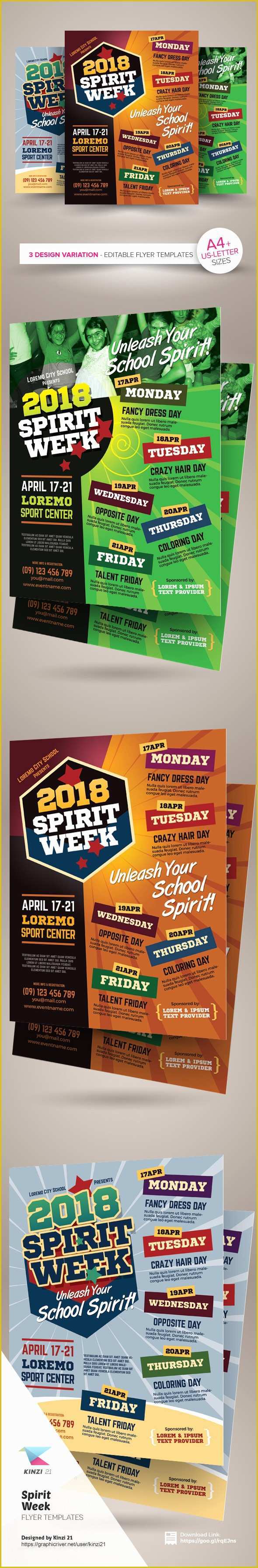 Free Spirit Week Flyer Template Of Spirit Week Flyer Templates On Behance