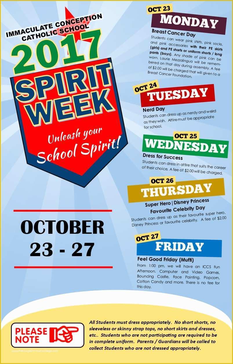 Free Spirit Week Flyer Template Of the Gallery for Spirit Week Flyer