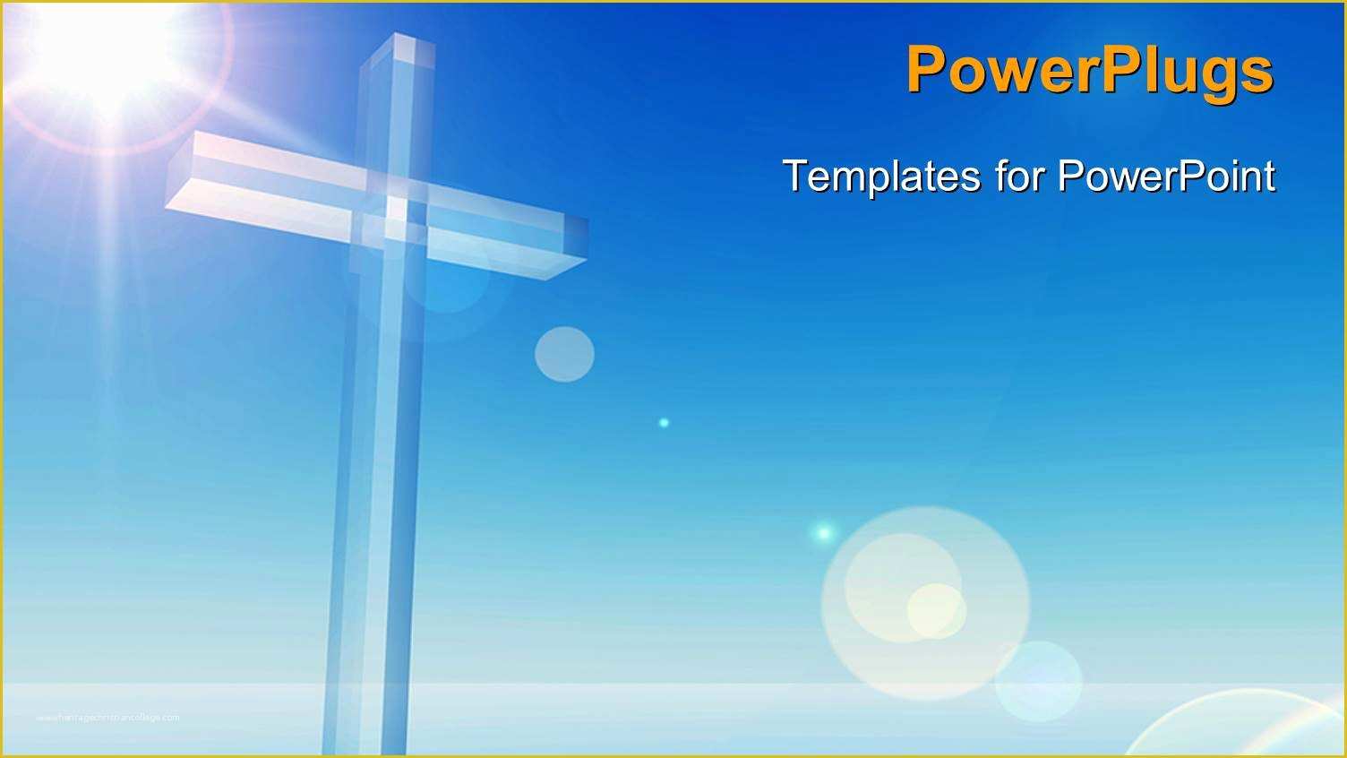 Free Spiritual Powerpoint Templates Of Powerpoint Template A Bluish Background with A Cross 6943