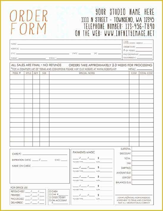 Free Sports Photography order form Template Of 13 Best order forms Images On Pinterest