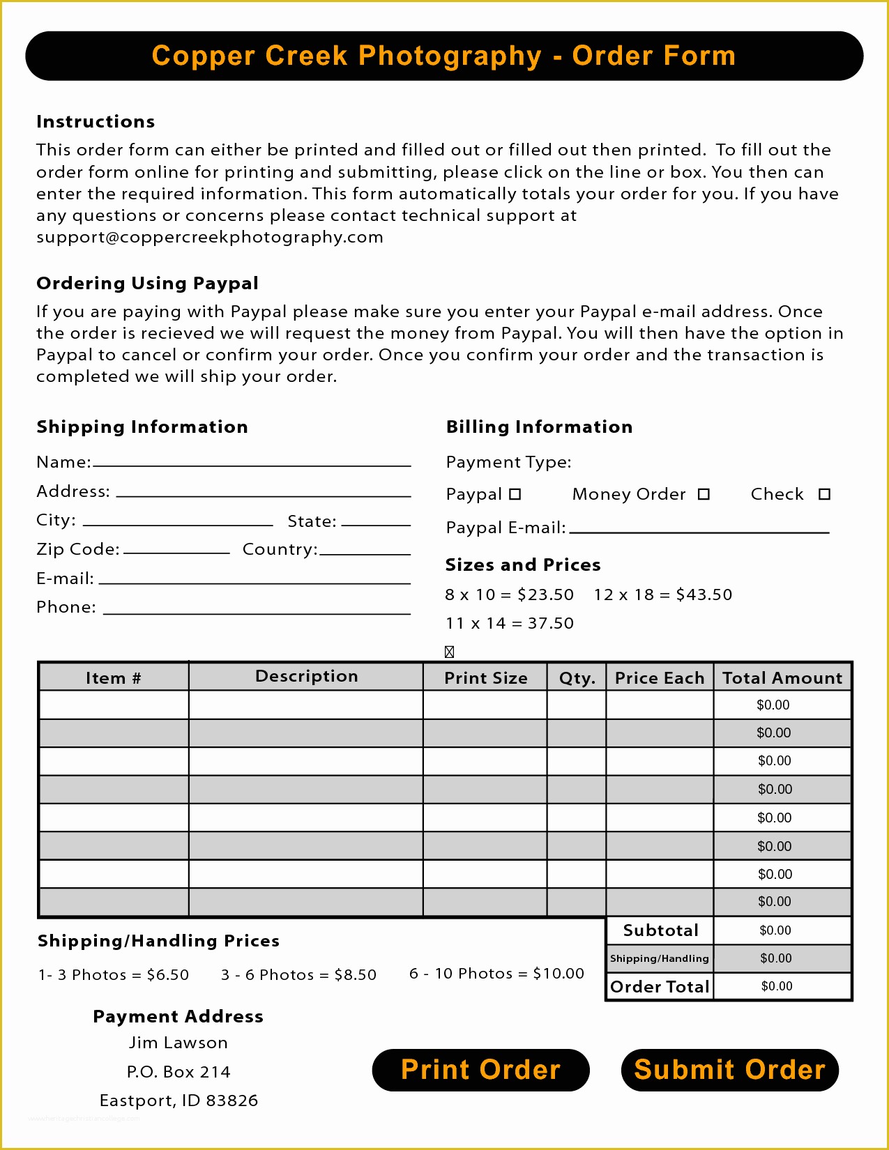 Free Sports Photography order form Template Of Sample Graphy order forms