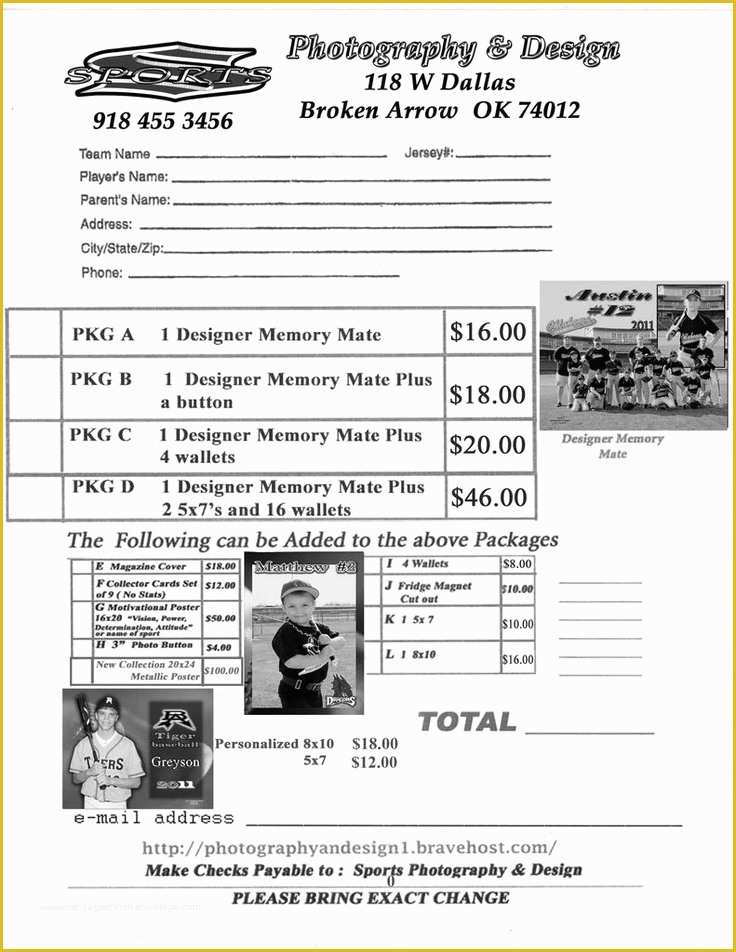 Free Sports Photography order form Template Of Youth Sports Photography order form