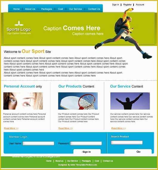 Free Sports Web Templates Of 17 Free Sports Templates Psd Free Website