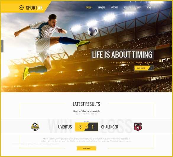 Free Sports Web Templates Of 29 Sports Website themes & Templates