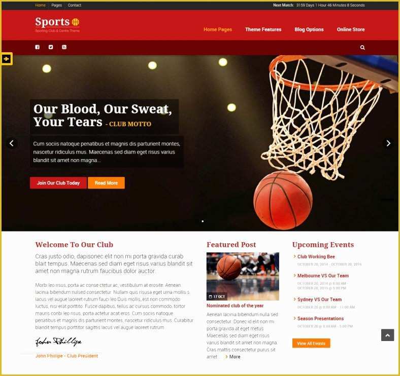 Free Sports Web Templates Of 4 Best Basketball Wordpress Templates & themes