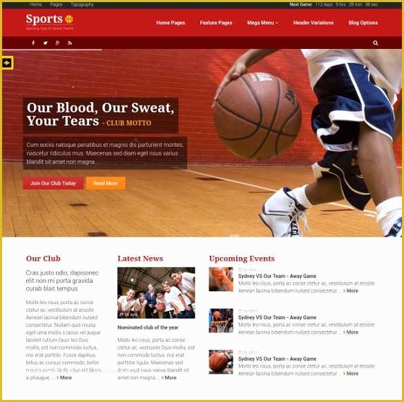 Free Sports Web Templates Of 43 Sports Website themes & Templates