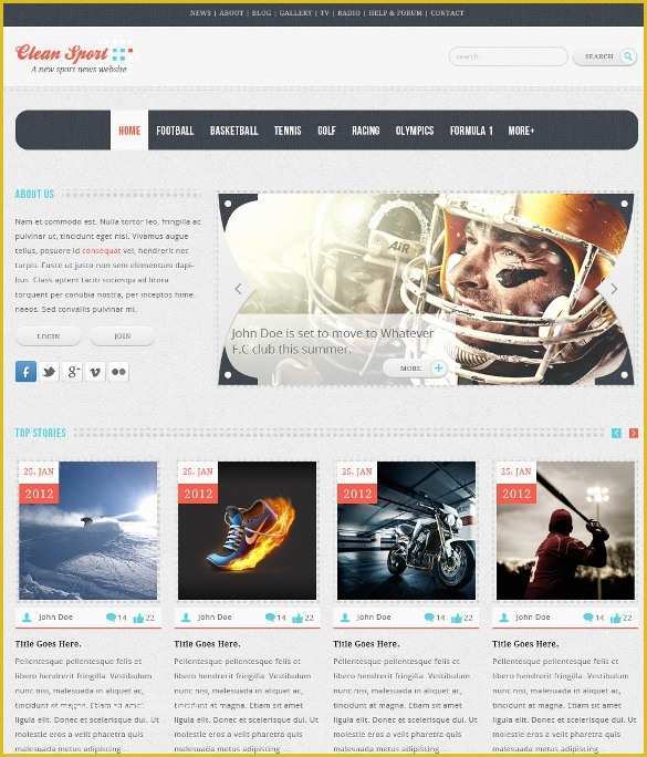 Free Sports Web Templates Of 43 Sports Website themes &amp; Templates