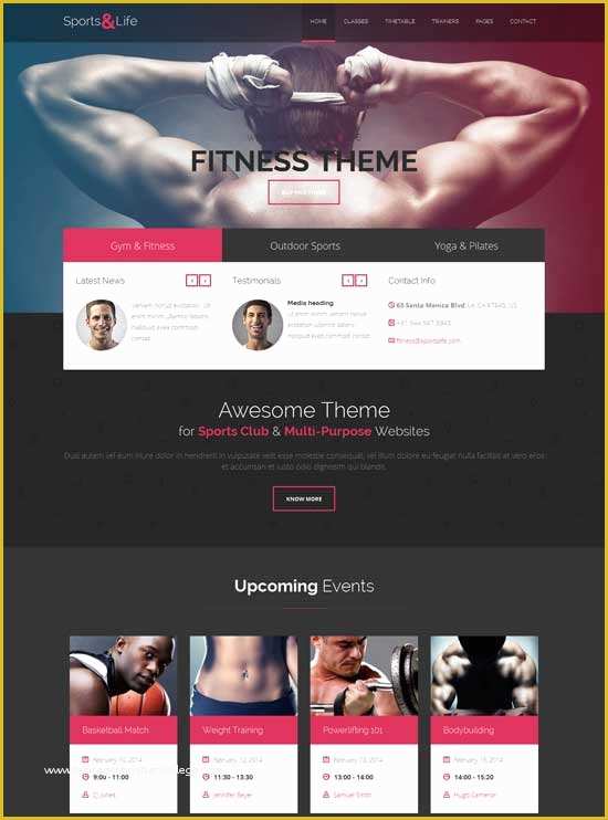 Free Sports Web Templates Of 80 Best Fitness Gym Website Templates Free &amp; Premium