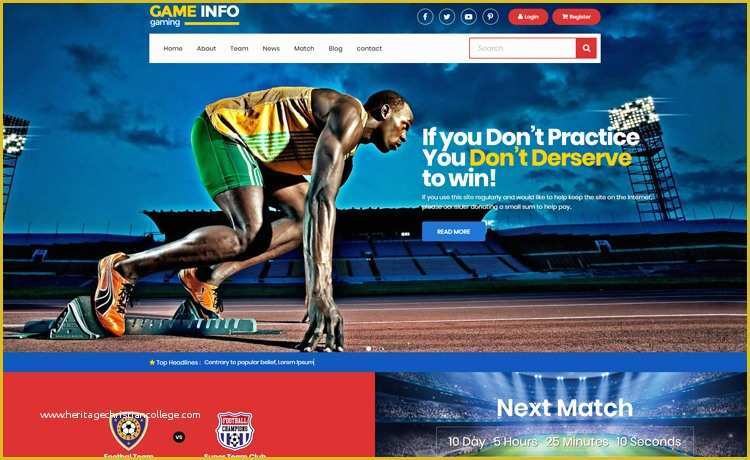 Free Sports Web Templates Of Download Free Bootstrap Sports Template for Making A