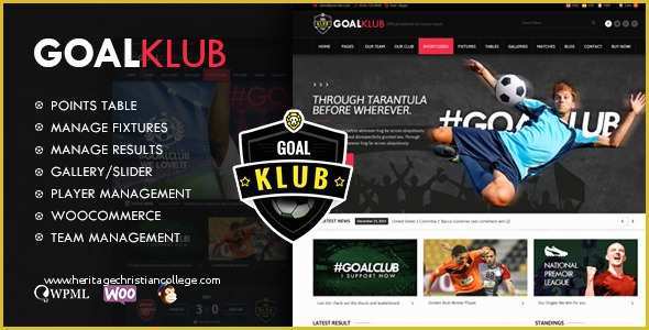 Free Sports Web Templates Of Goal Club