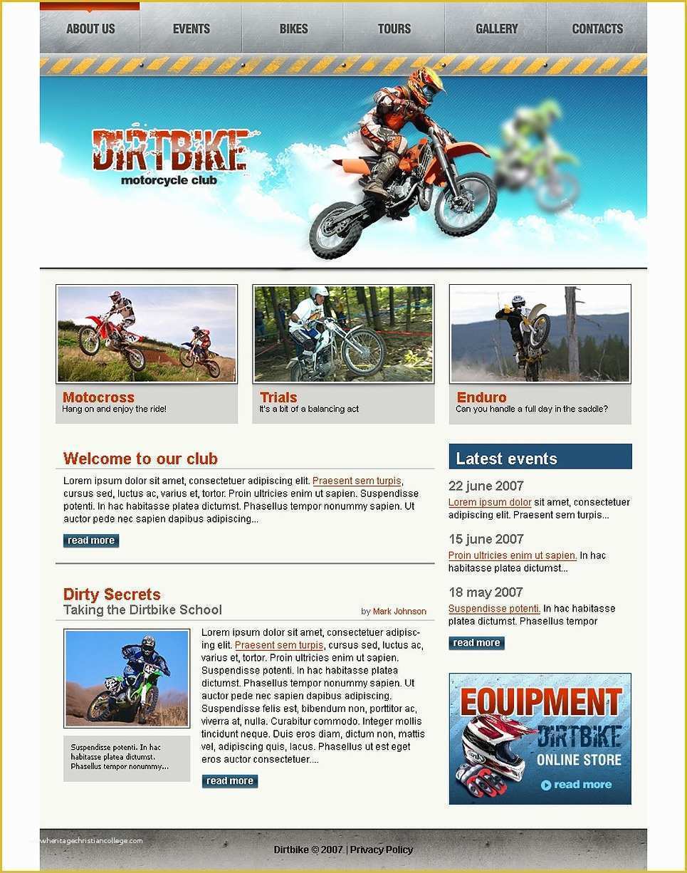 Free Sports Web Templates Of Motor Sports Website Template