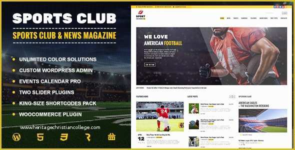 Free Sports Web Templates Of Sports Club Football soccer Sport News theme by