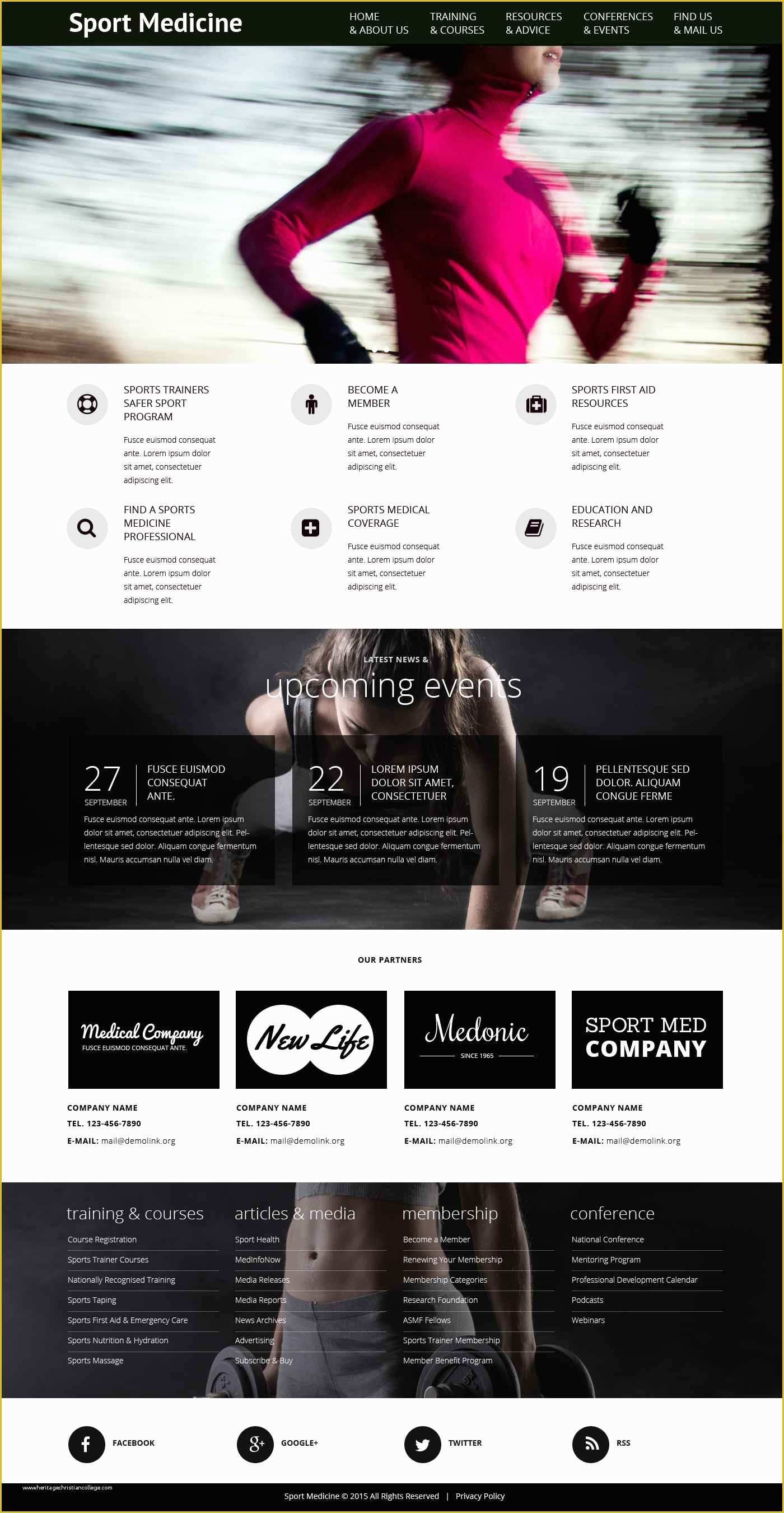 Free Sports Web Templates Of Sports Medicine Website Template