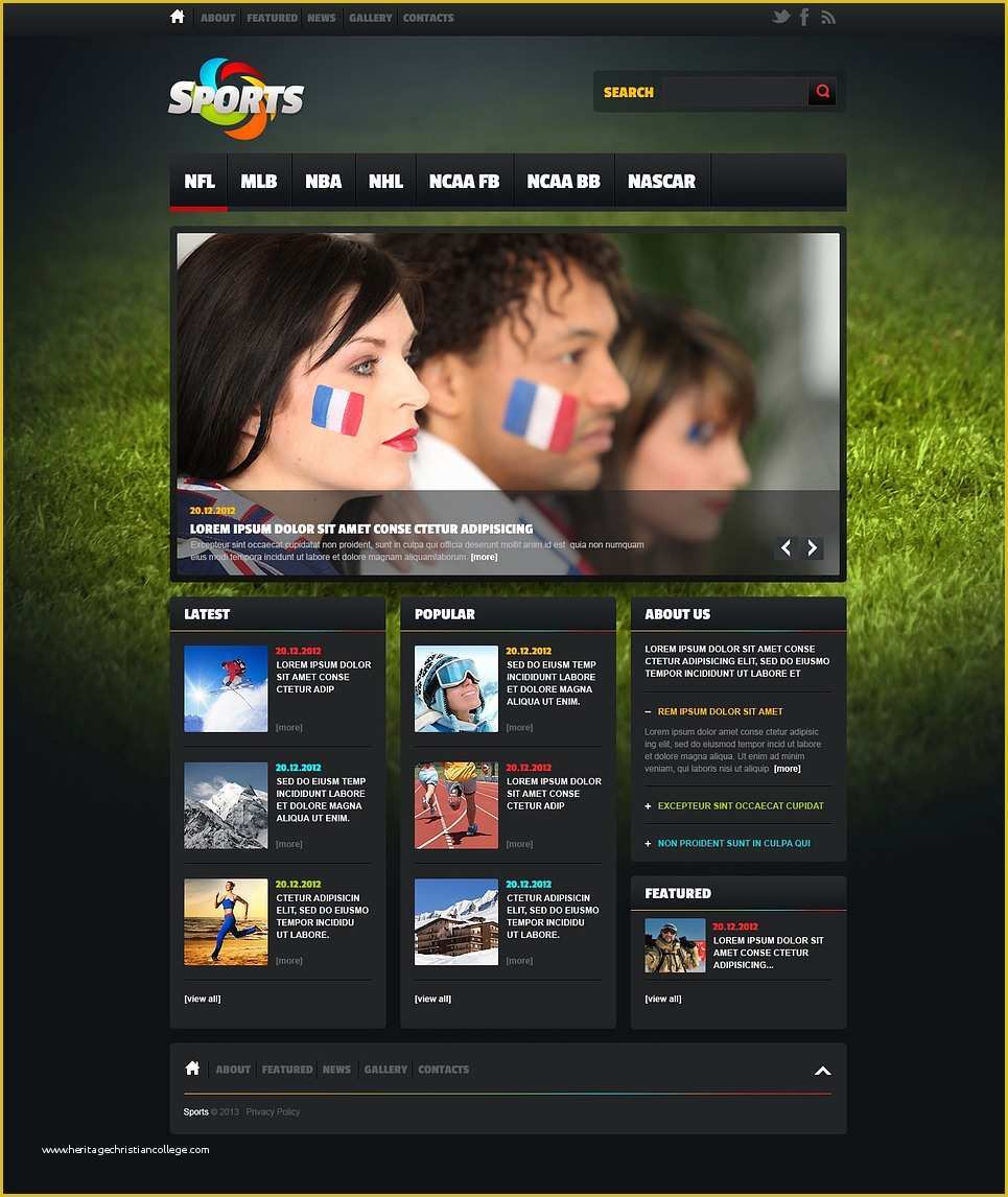 Free Sports Web Templates Of Sports News Website Template