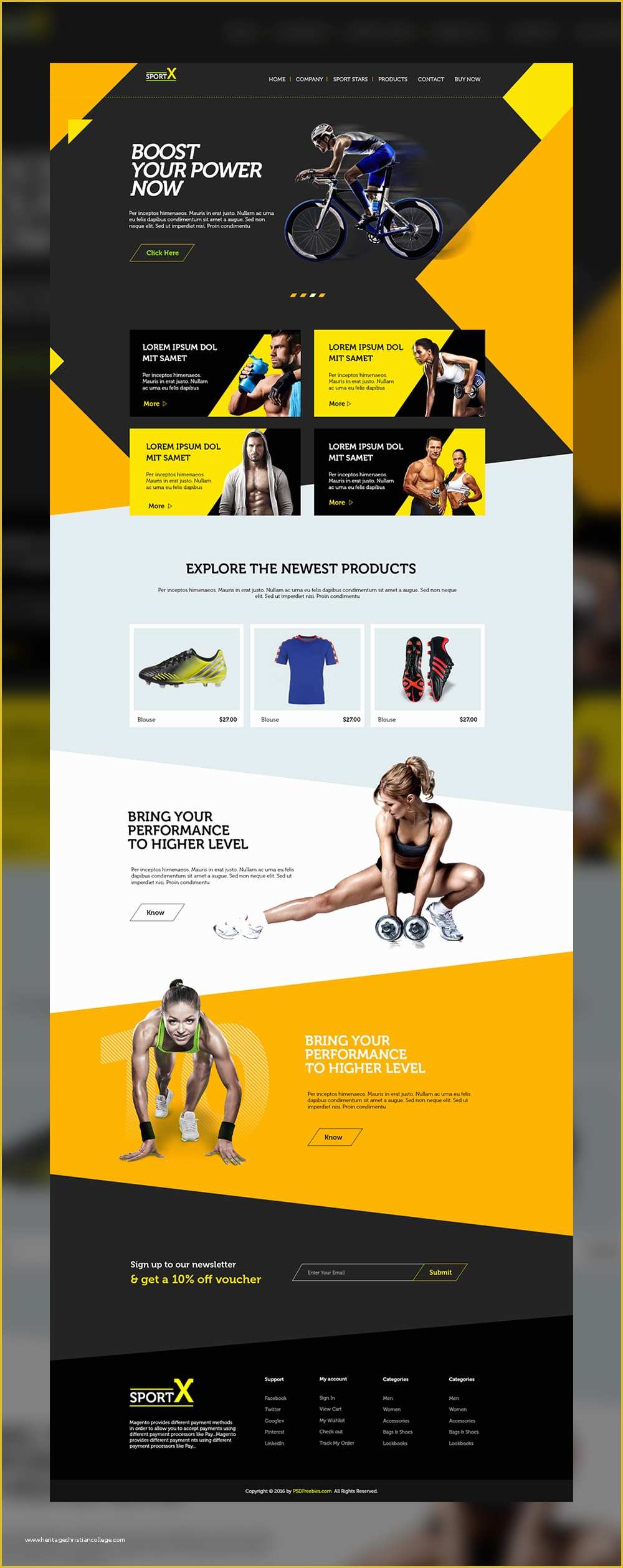 Free Sports Web Templates Of Sports Shop Website Multipurpose Free Psd Template